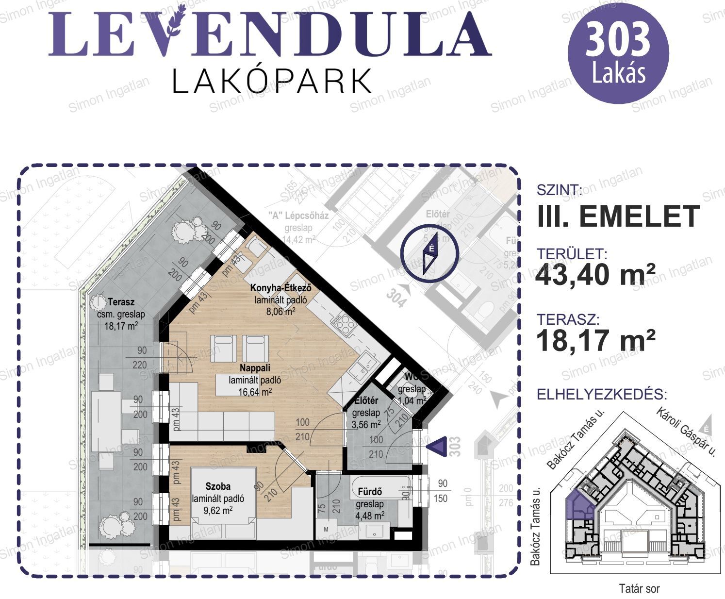 Levendula lakópark - 3. emelet 303 lakás