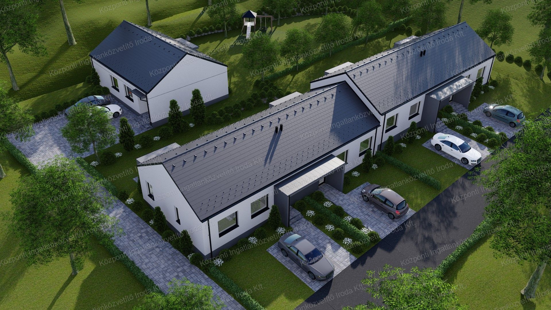 Tatabányán, lakóparkban új építésű családi házak leköthetők