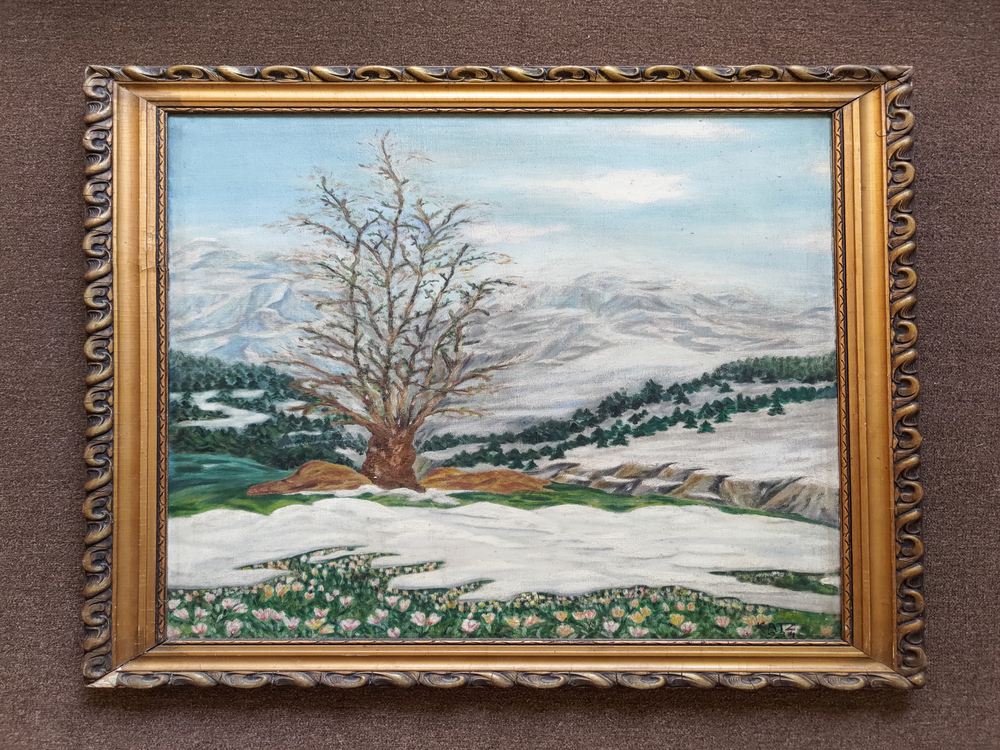 KATZ 934 tájkép - olaj, karton 53 x 73 cm