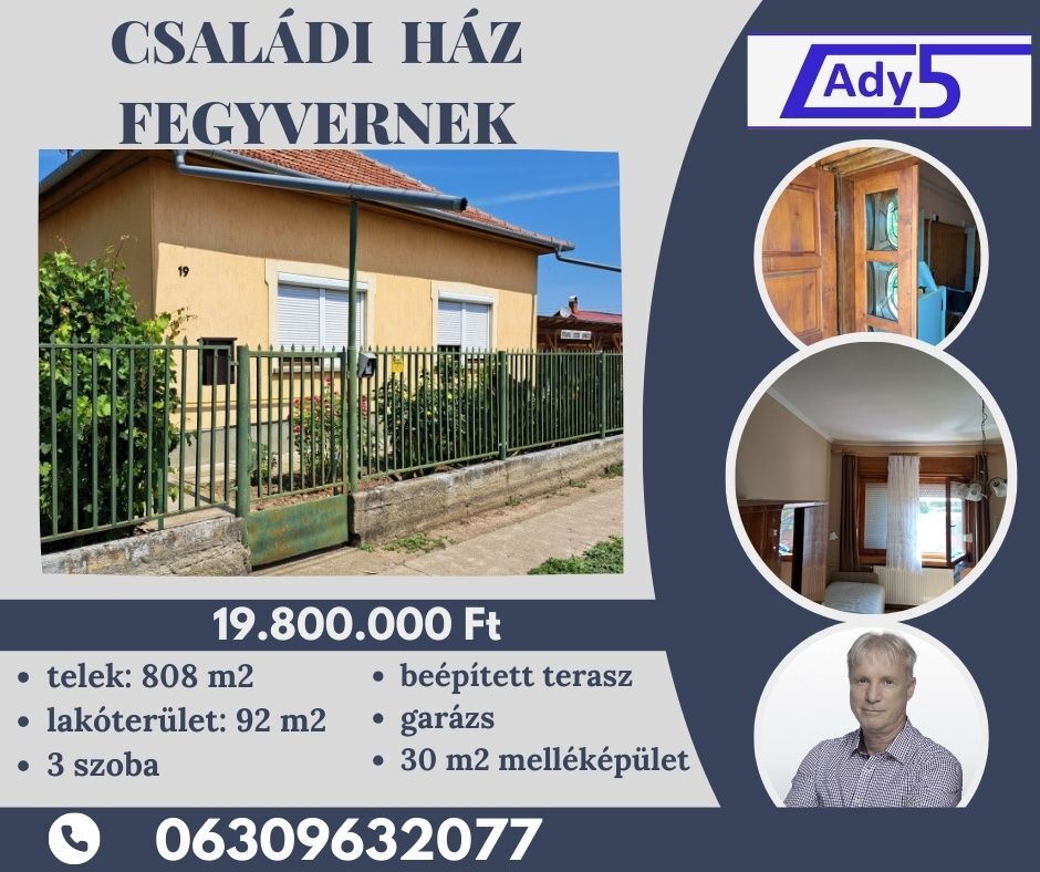 Fegyverneken családi ház eladó