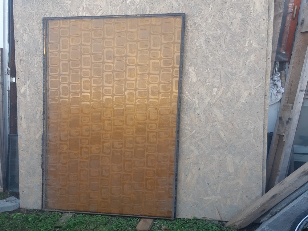 Hőszigetelt retro sárga bagoly katedrál és síküveg 71x175cm