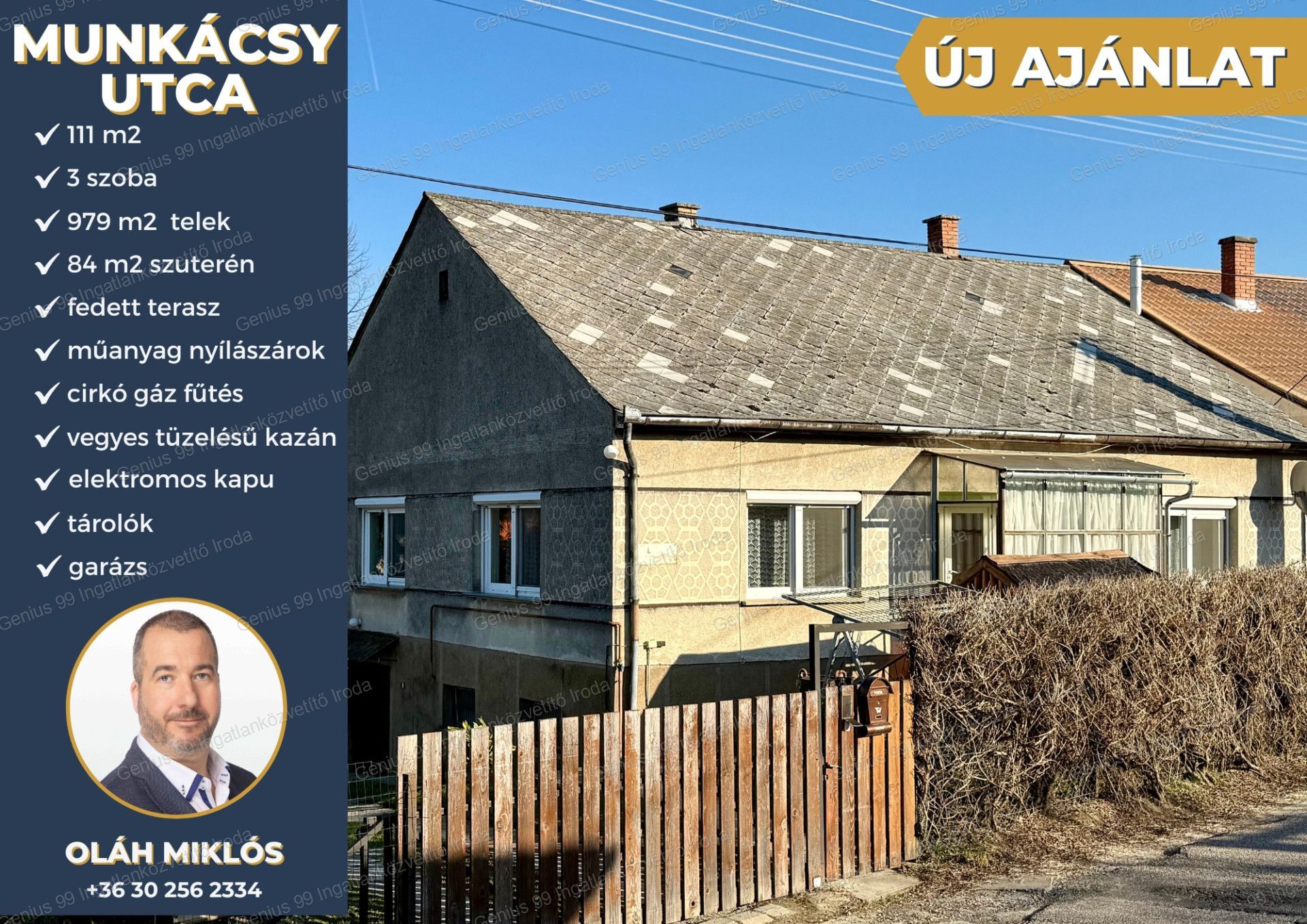 Kaposvár egyik legkedveltebb városrészében, a Rómahegy lábánál, eladó egy 111 m²-es, 3 szobás családi ház, amelyhez 84 m²-es szuterén és garázs is tartozik, mindez egy 979 m²- s gondozott udvarral.