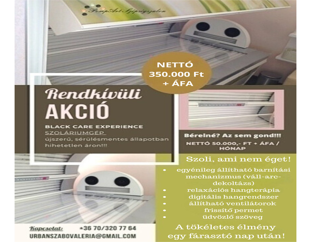 Eladó Szoláriumgép