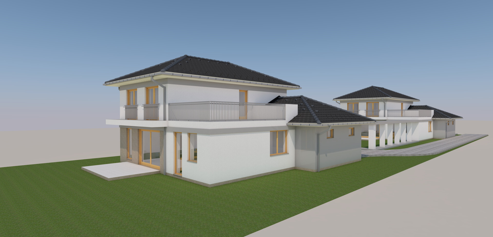 Sződligeten Új ÉPÍTÉSŰ, 5 szobás ikerházfél 806 m²-es saját önálló kerttel eladó! Ár: 157.200.500 Ft