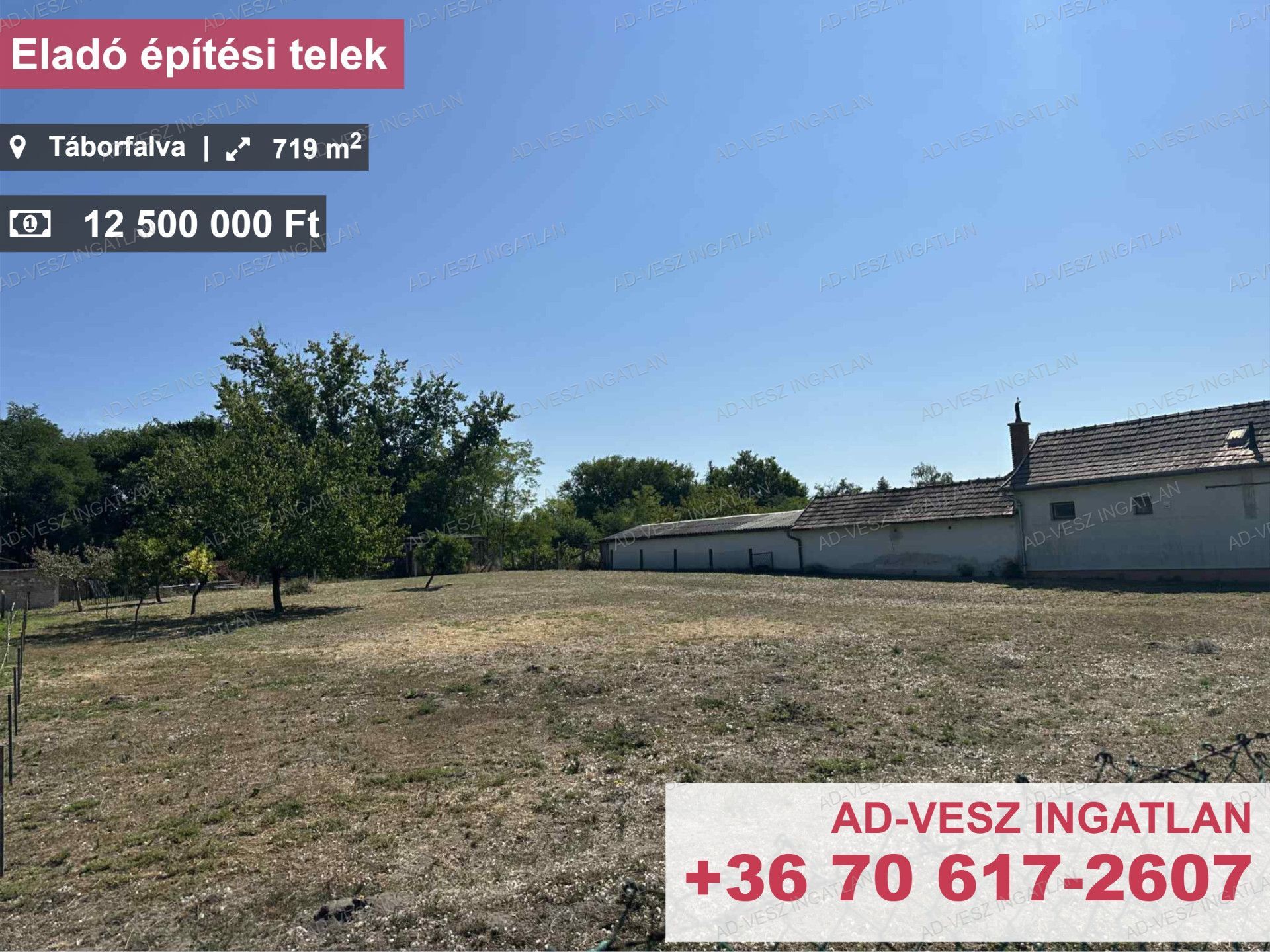 Eladó építési telek Táborfalván