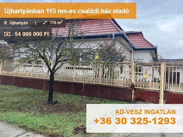 Újhartyánban 115 nm-es családi ház eladó