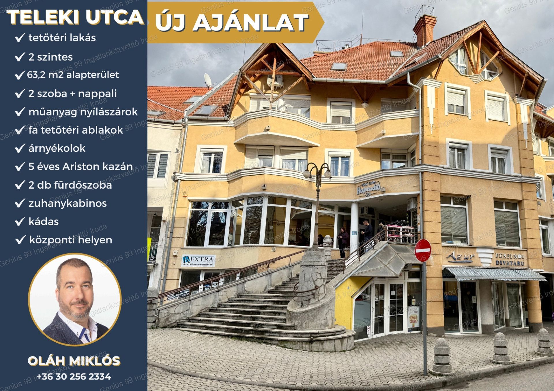 Hőgyészen 4 szobás, felújított tégla lakás, hatalmas terasszal, 3 garázzsal eladó!