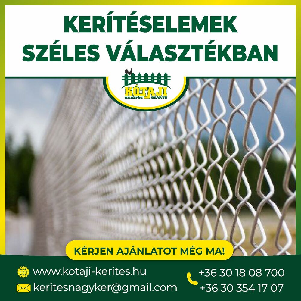 KERÍTÉS A GYÁRTÓTÓL: vadháló, drótháló, drótfonat, drótkerítés, oszlop, kapu