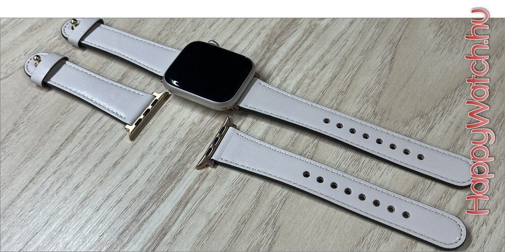 Apple Watch krém színű bőr óraszíj