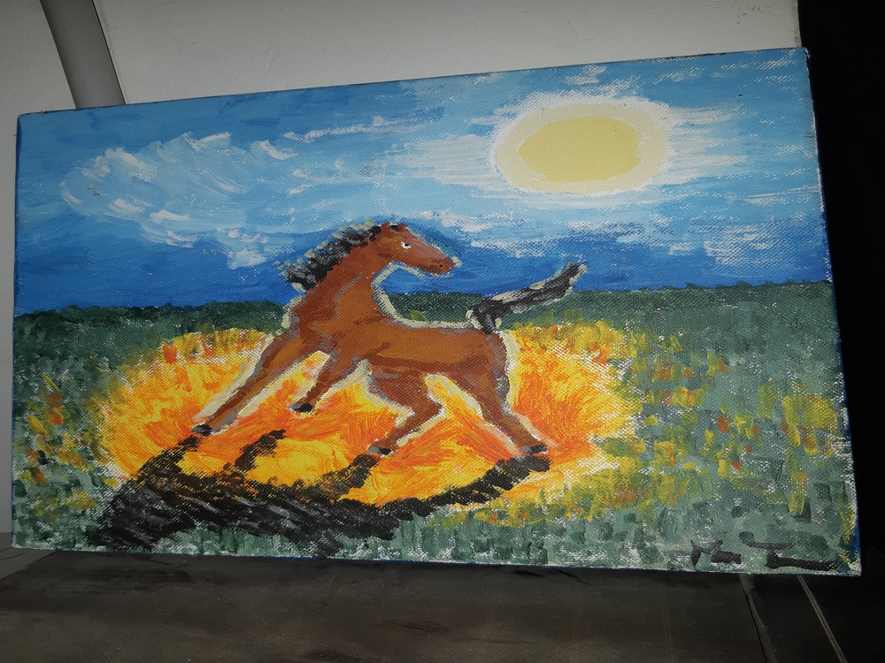 Festmény vásznon 30x30cm fakeretre tűzve