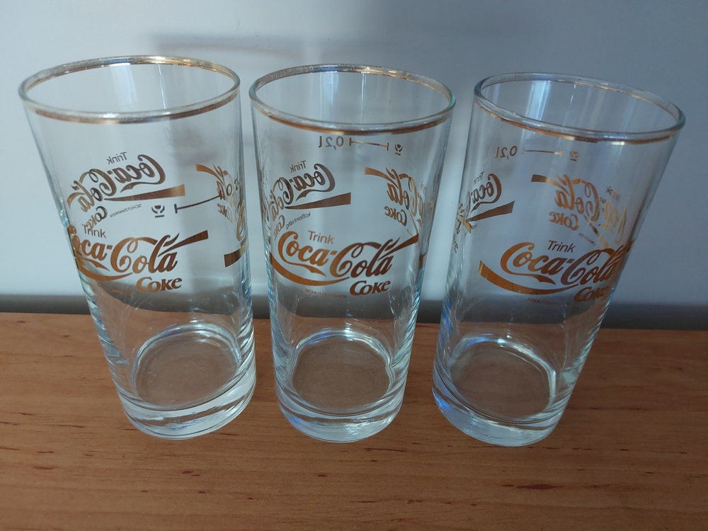 Coca-Cola arany feliratos pohár 3 db