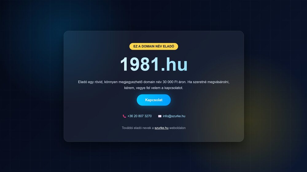 Eladó az 1981.hu domain – Prémium magyar domain név, csak 30.000 Ft