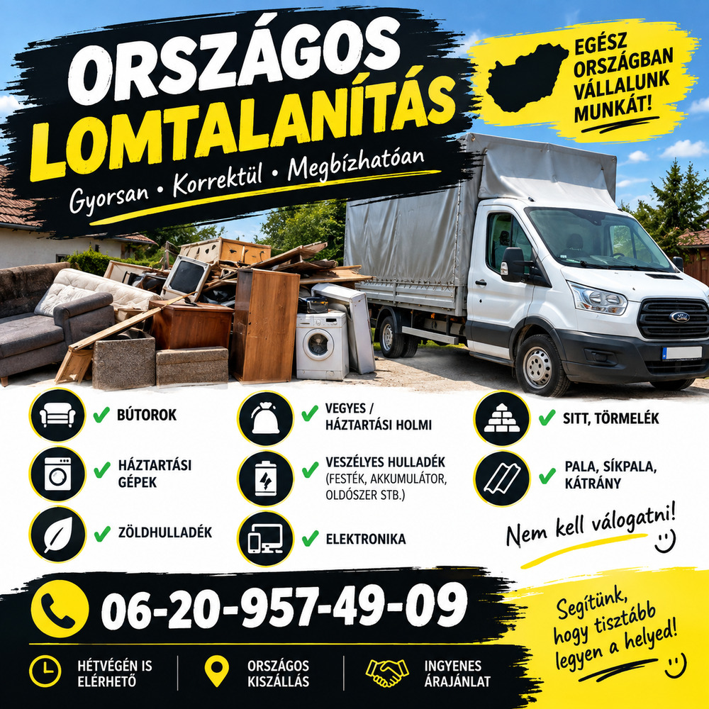 Lom elszállitás ingatlan kiürités