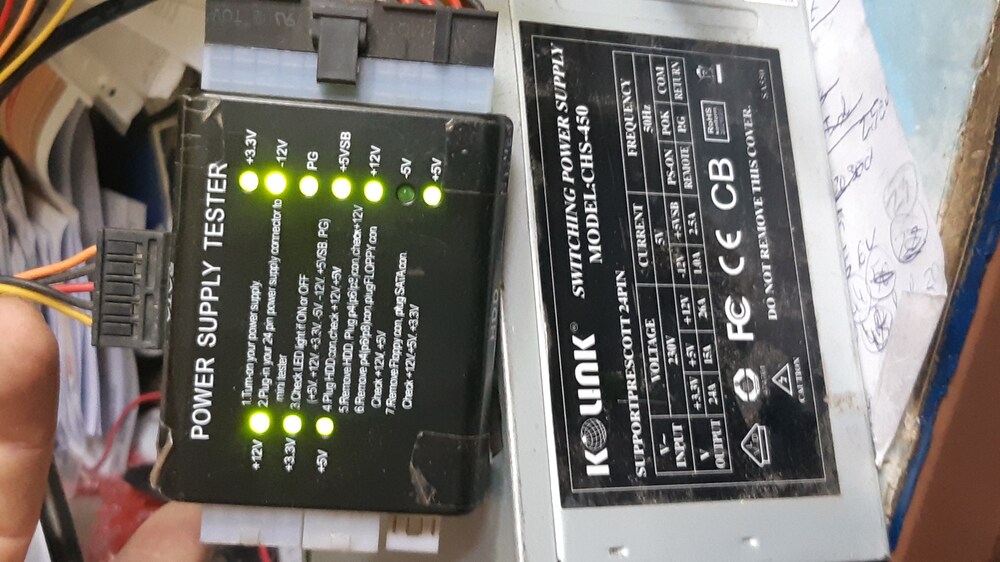 Kolink CHS-450 450W számítógép tápegység működő